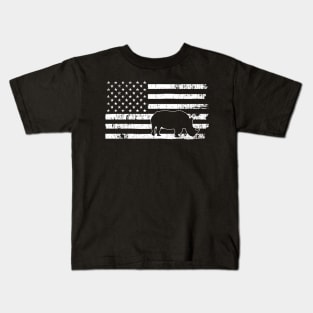 American Flag Rhino USA Conservation TShirt Kids T-Shirt
